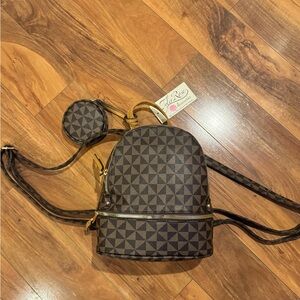 Elegant Geometric Brown Backpack